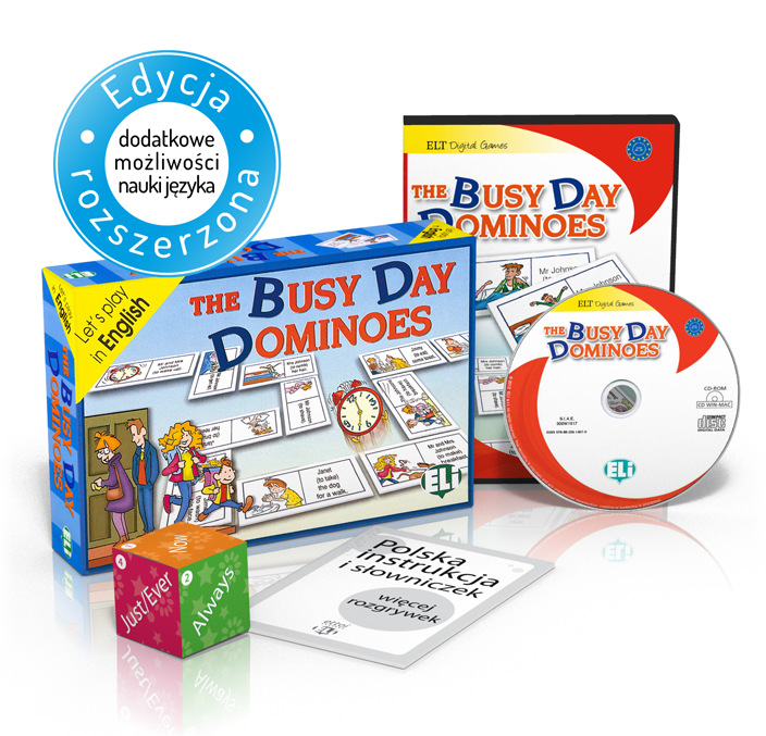 Language Game The Busy Day Dominoes - Game Box + CD-ROM